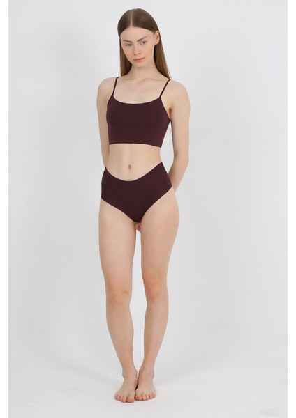 Yüksek Bel Basic Lazer Kesim Bikini Külot 3'lü Paket