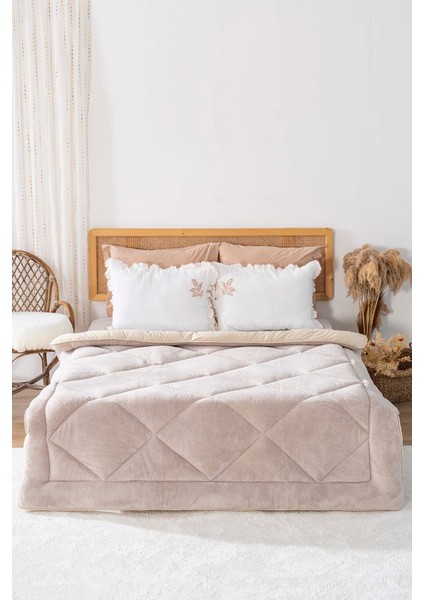 Bej Loura Tek Kişilik Çift Taraflı Lüx Wellsoft Yorgan 155x215 cm fiyatları