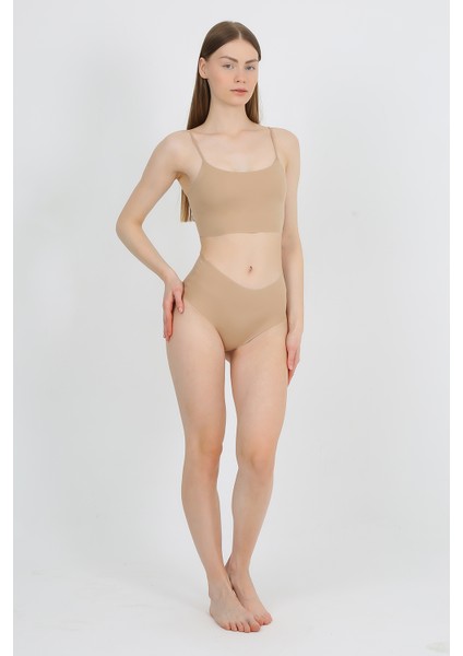 Yüksek Bel Basic Lazer Kesim Bikini Külot 3'lü Paket