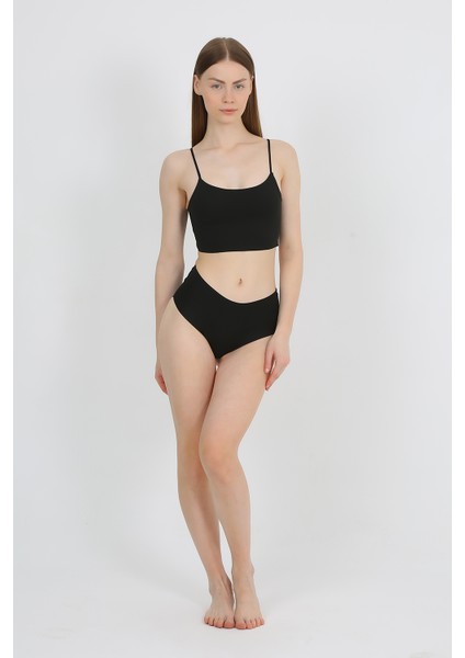 Yüksek Bel Basic Lazer Kesim Bikini Külot 3'lü Paket
