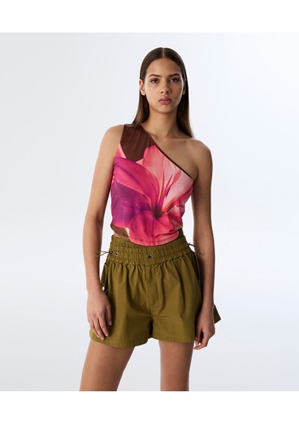 Metal Aksesuarlı Yüksek Bel Şort TS1250013044062 fiyatları