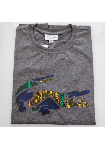 Erkek Slim Fit Bisiklet Yaka Baskılı T-Shirt