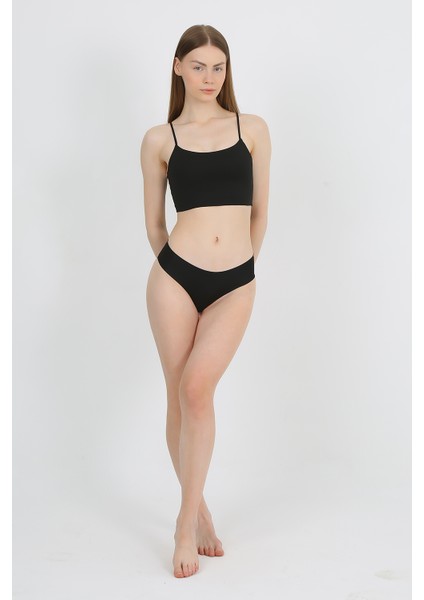 Yüksek Bel Basic Lazer Kesim Bikini Külot 3'lü Paket