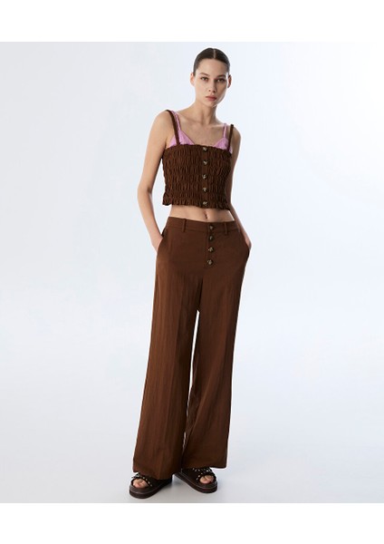 Düğmeli Straıght Fit Pantolon TS1250003158074