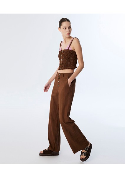 Düğmeli Straıght Fit Pantolon TS1250003158074