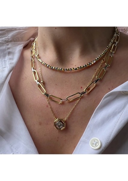 Taş Detaylı Clasy Kolye