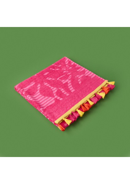 Soft Palme Plaj Havlusu - Pembe - 70X140 cm