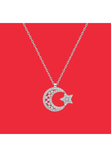 Modahilye 925 Ayar Gümüş Ayyıldız Kolye