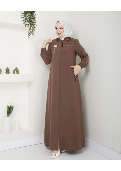 Dilem Kadın Petek Kumaş Kapüşonlu Cepli Spor Ferace fiyatları