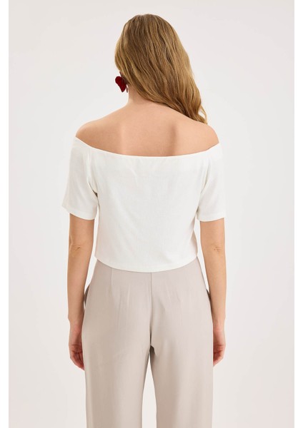 Kayık Yaka Crop Bluz indirimleri