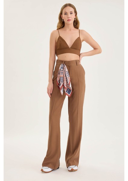 Ispanyol Paça Yüksek Bel Tensel Pantolon