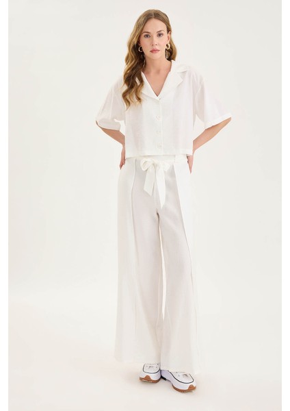 Krinkıl Kumaş Kısa Kol Crop Gömlek fiyatları