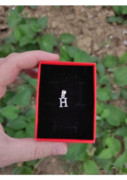 Kadın Minik H Harfi Kolye Ucu (925 Ayar Gümüş)