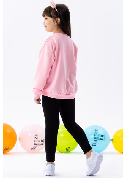 Kız Çocuk Sweatshirt Yazı Baskılı 9-14 Yaş, Neon Pembe fiyatları