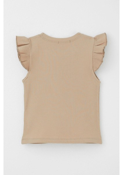 Kız Çocuk Tişört Kemer Boy Yakası Zincir Aksesuarlı 9-14 Yaş, Kahverengi fiyatları