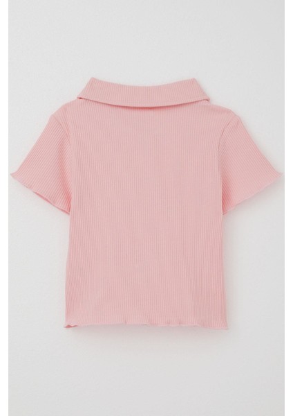 Kız Çocuk Tişört Crop Çıtçıtlı Fitilli 9-14 Yaş, Pembe fiyatları