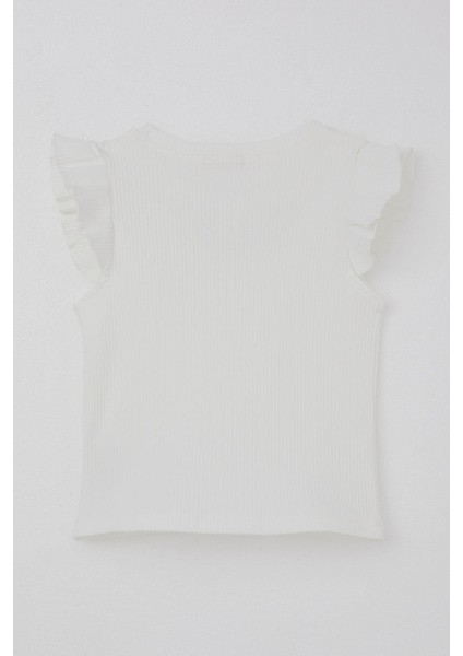 Kız Çocuk Tişört Kemer Boy Yakası Zincir Aksesuarlı 9-14 Yaş, Ekru fiyatları