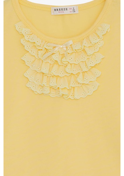 Kız Çocuk Tişört Güpürlü 9 Ay-8 Yaş, Sarı modelleri