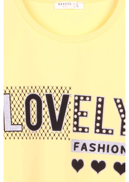 Kız Çocuk Tişört Yazı Baskılı 9-16 Yaş, Sarı fırsatları