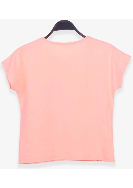 Kız Çocuk Tişört Kız Baskılı 10-16 Yaş, Neon Turuncu modelleri