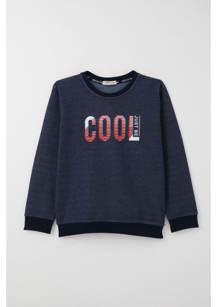 Erkek Çocuk Eşofman Takım Motivasyon Temalı Cool Yazı Baskılı 4-8 Yaş, Lacivert Melanj indirimleri