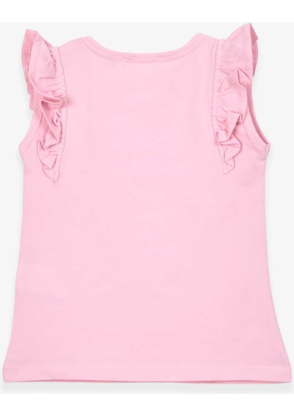 Kız Çocuk Tişört Kolları Fırfırlı 3-7 Yaş, Pudra fiyatları