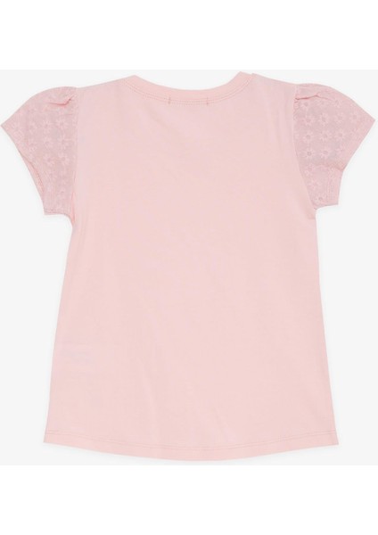 Kız Çocuk Tişört Kolları Fistolu 3-8 Yaş, Pudra fiyatları