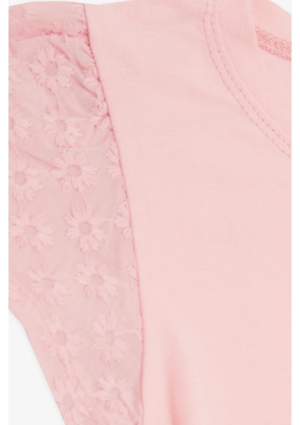 Kız Çocuk Tişört Kolları Fistolu 3-8 Yaş, Pudra modelleri