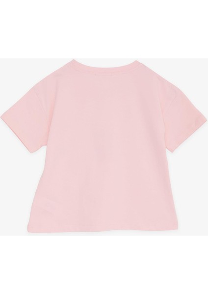 Kız Çocuk Crop Tişört Mutluluk Temalı 8-14 Yaş, Pudra fırsatları