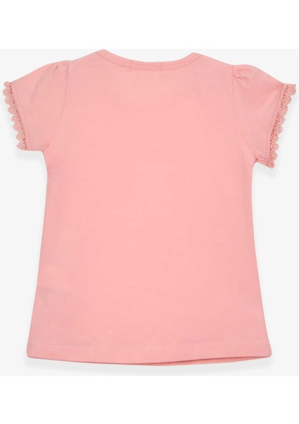 Kız Çocuk Tişört Kolları Güpürlü 2-6 Yaş, Somon fiyatları