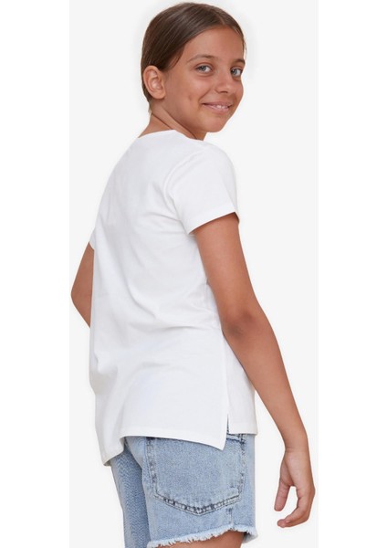 Kız Çocuk Tişört Dostluk Temalı 8-12 Yaş, Ekru fiyatları