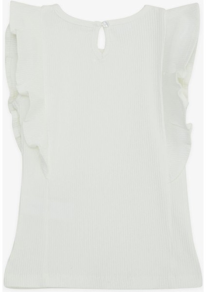 Kız Çocuk Tişört Frfırlı Düğmeli 7-12 Yaş, Ekru fiyatları