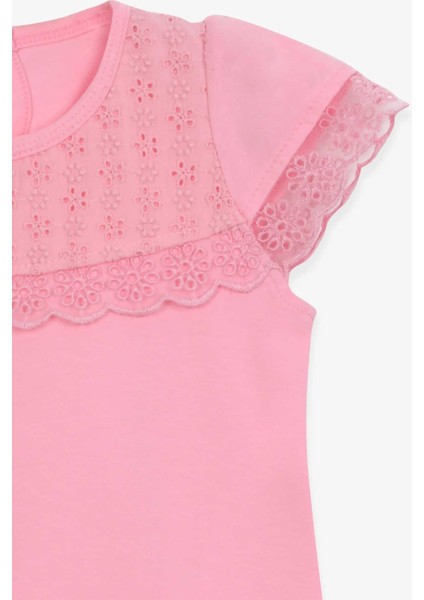 Kız Çocuk Tişört Fisto Detaylı 3-8 Yaş, Pudra modelleri