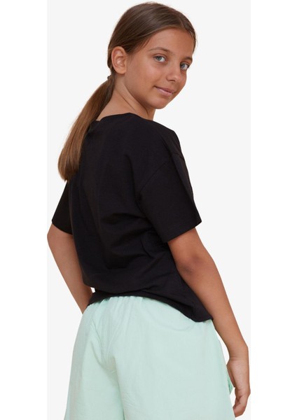 Kız Çocuk Tişört Yaz Temalı Çiçek Desenli 9-14 Yaş, Siyah fiyatları