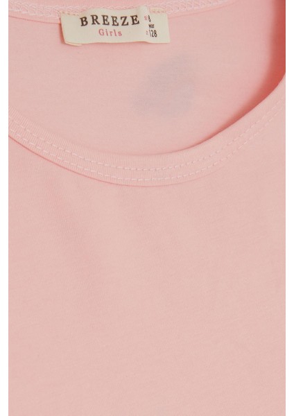 Kız Çocuk Tişört Kolları Tüllü 8-12 Yaş, Pembe modelleri