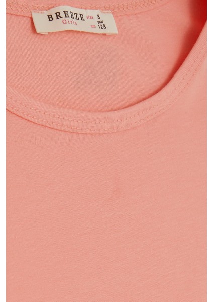 Kız Çocuk Tişört Kolları Tüllü 8-12 Yaş, Somon modelleri