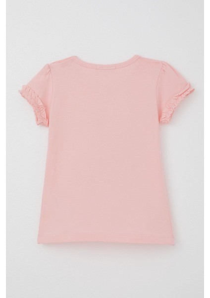 Kız Çocuk Tişört Sevimli Kuş Baskılı Kalpli 1-4 Yaş, Pembe fiyatları