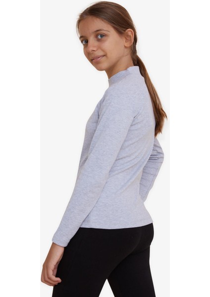 Kız Çocuk Uzun Kollu Tişört Basic 9-12 Yaş, Gri Melanj fiyatları