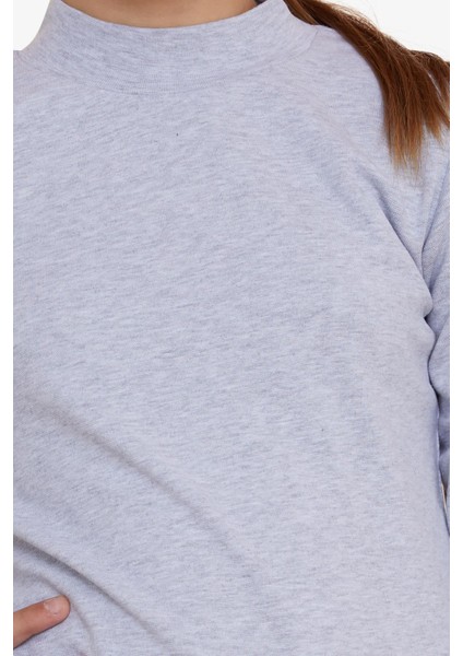 Kız Çocuk Uzun Kollu Tişört Basic 9-12 Yaş, Gri Melanj modelleri