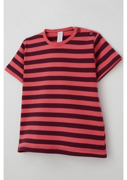 Kız Çocuk Tişört Patlı Çizgili 1-4 Yaş, Mercan modelleri
