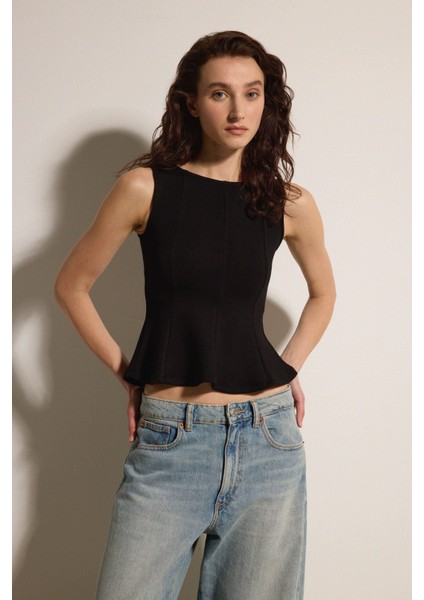 Kuplu Peplum Bluz