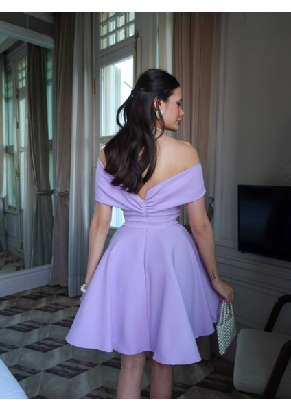 Lila Mini Elbise