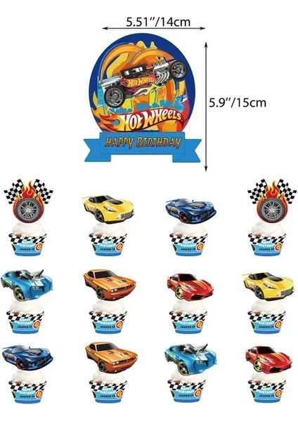 1 Takım 13 Adet Hot Wheels Parti Süslemeleri Yarış Arabası Doğum Günü Malzemeleri Arabalar Balon Kek Topper Masa Örtüsü Damalı Bayrak Motor Çocuk Hediyeler (Yurt Dışından)