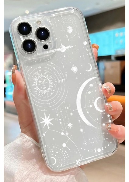 Apple iPhone 15 Pro Max Uyumlu Desenli Şeffaf Silikon Kılıf AST17