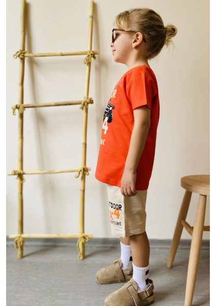 Erkek Çocuk Şort Takım Macera Temalı Araba Baskılı 1.5-5 Yaş, Narçiçeği modelleri