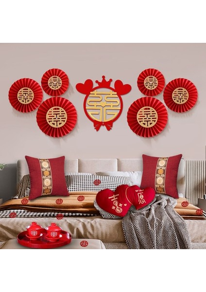S4 Fan Çiçek Çin Tarzı Kırmızı Düğün Fan Çiçek Asılı Kağıt El Sanatları Ponpon Yatak Odası Oturma Oda Duvar Dekoru Origami Fan Dıy Parti Malzemeleri (Yurt Dışından) fırsatları