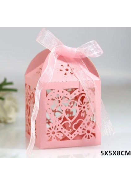 Pembe Kalp 20 Adet Geçiş Lazer Kesim Arabası Şeker Kutusu Bebek Duş Vaftiz Erkek Kız Doğum Günü Ilk Cemaat Vaftiz Düğün Dekorasyon (Yurt Dışından)