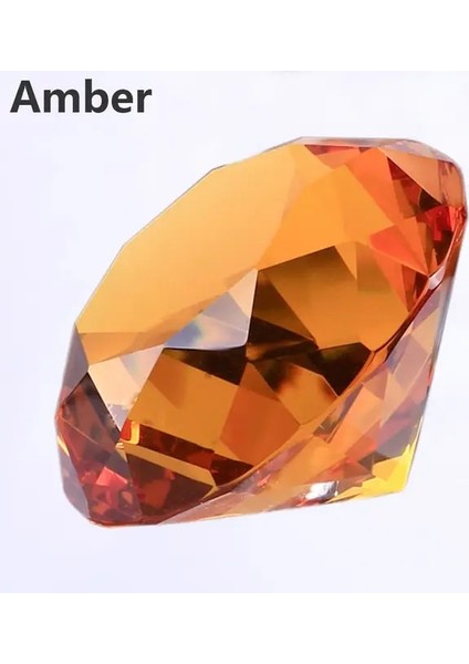 Amber 30MM Renkli Kristal Elmas Romantik Renkler Büyük Cam Elmas Parti Dekorasyon Ev Dekorasyon Süsler Parti Yılbaşı Hediyeleri (Yurt Dışından)