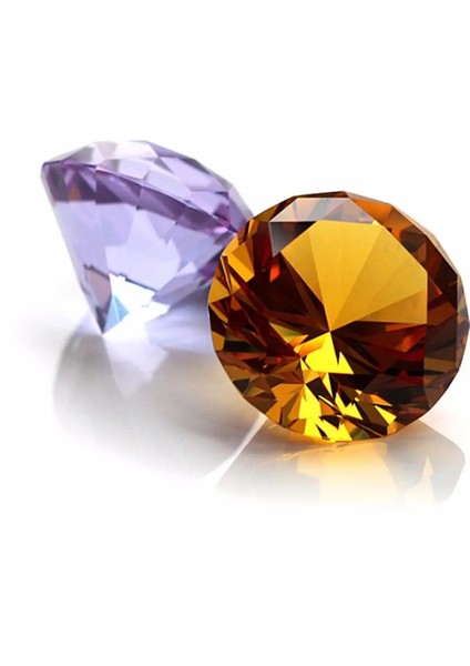 Amber 30MM Renkli Kristal Elmas Romantik Renkler Büyük Cam Elmas Parti Dekorasyon Ev Dekorasyon Süsler Parti Yılbaşı Hediyeleri (Yurt Dışından)