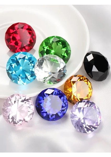 Amber 30MM Renkli Kristal Elmas Romantik Renkler Büyük Cam Elmas Parti Dekorasyon Ev Dekorasyon Süsler Parti Yılbaşı Hediyeleri (Yurt Dışından)
